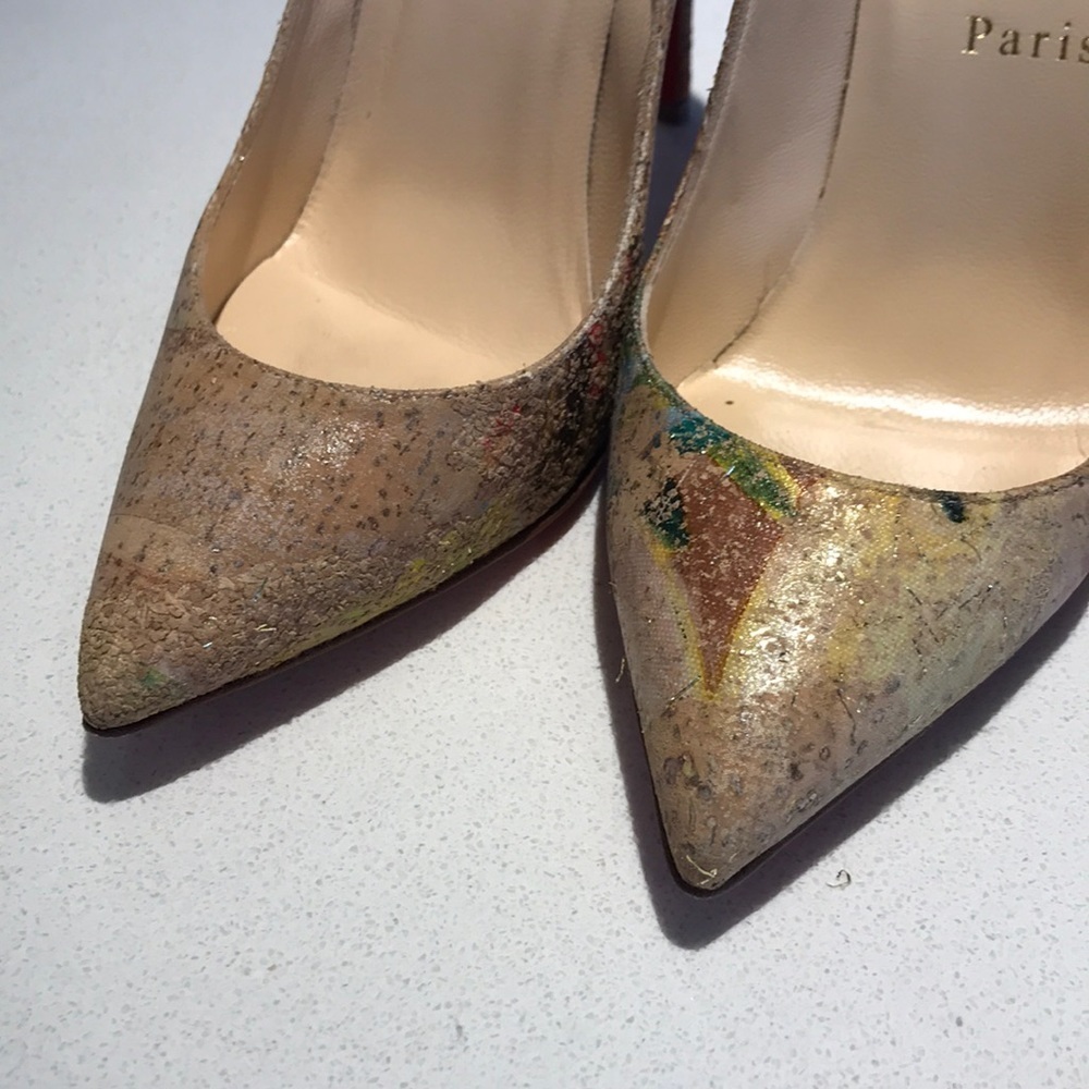Louboutin pigalle follies 100 cork blooming pumps - Picture 6 of 6